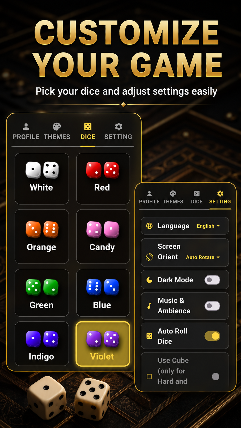 Dice & Personalization